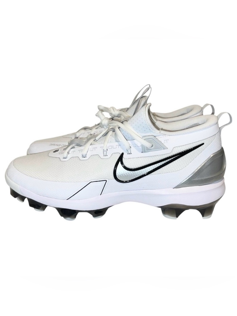 Nike Force Trout 9 Elite MCS Baseball Cleats Men’s Size 12 White Silver Black